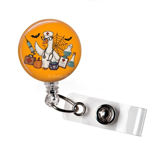 Halloween Nurse Goose ID Name Tag Badge Holder * Nurse Humor * Work Humor - Picture 1 of 5